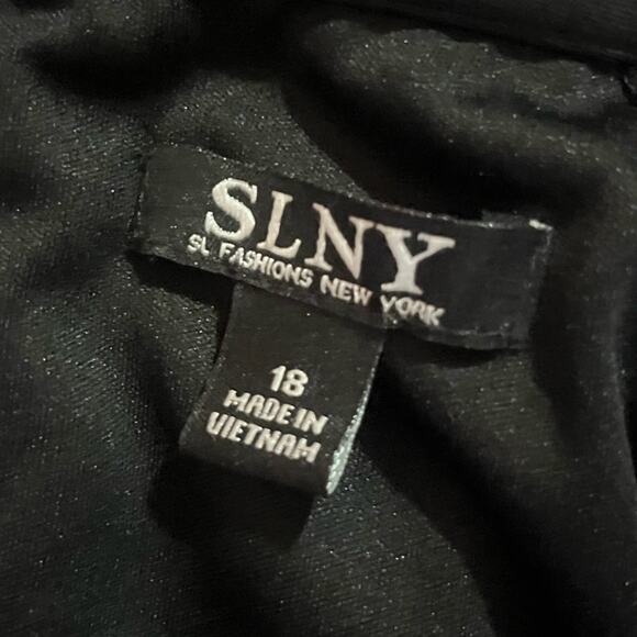 SLNY Pearl Trim Sheer Sleeve Shift Dress 18 Flowy Ladylike Feminine Whimsy - Picture 7 of 7